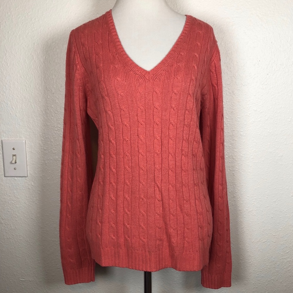 J. Crew Factory cashmere blend orange sweater med